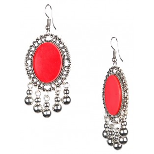 Silver Oxidized Earrings Jhumka Jhumki Bali Imitation Indian Bollywood Ethnic Wedding Jewelry H11
